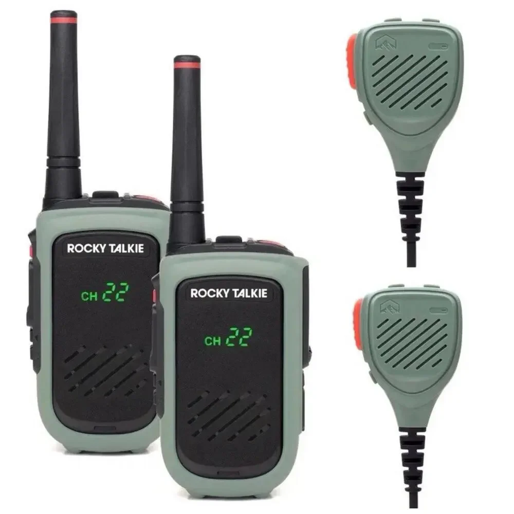 Rocky Talkie Expedition Radio Kit- 2 Radios & 2 Hand Mics. Brand New!!